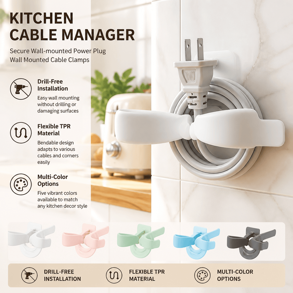 Kitchen Appliances Rental - Kabelorganizer Keuken Snoerbeheer Boorvrije Wandmontage Clips