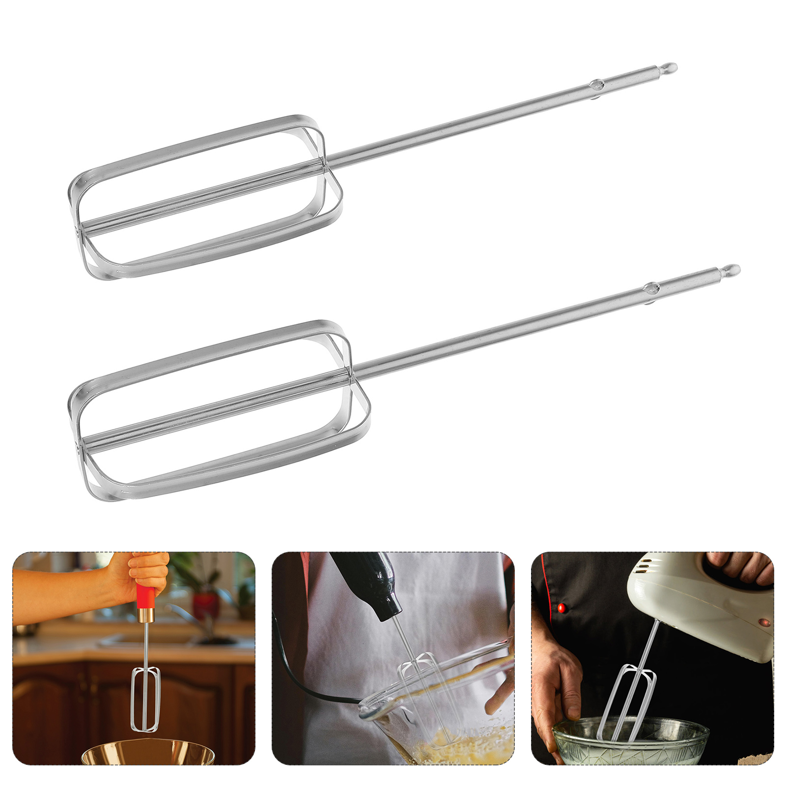 Kitchen Appliances Sales - 2-delige roestvrijstalen handmixeropzetstukken kloppers handmixer kloppers